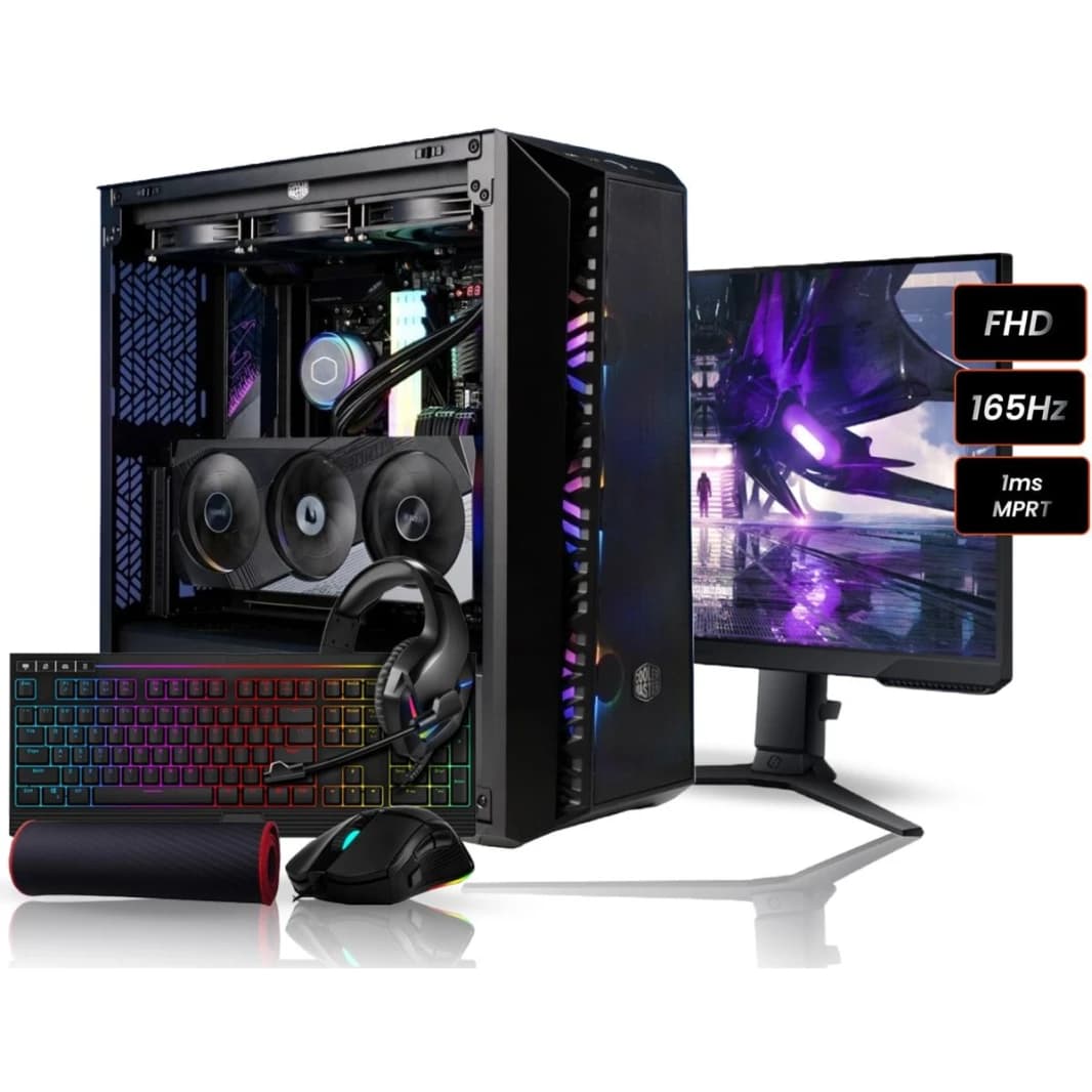 انتل كور i5 13400F // RTX 4060 Ti 8 جيجا بايت // 16 جيجا بايت رام DDR4 // FHD@165Hz شاشة الألعاب // ملحقات الألعاب - كمبيوتر كامل