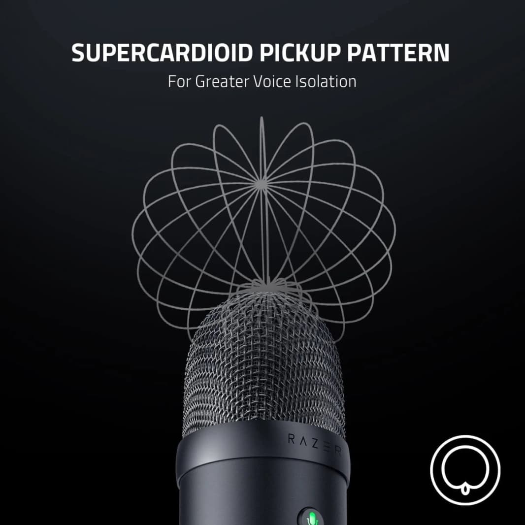 Razer Seiren V2 X USB 25mm SuperCardioid Pickup Pattern مراقبة الميكروفون/كسب وكتم الصوت