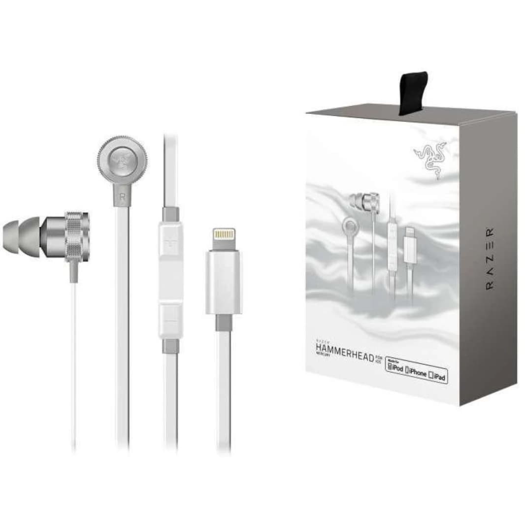 Razer Hammerhead أذن أذن لـ iOS Mercury Edition (White) |RZ04-02090200-R3M1