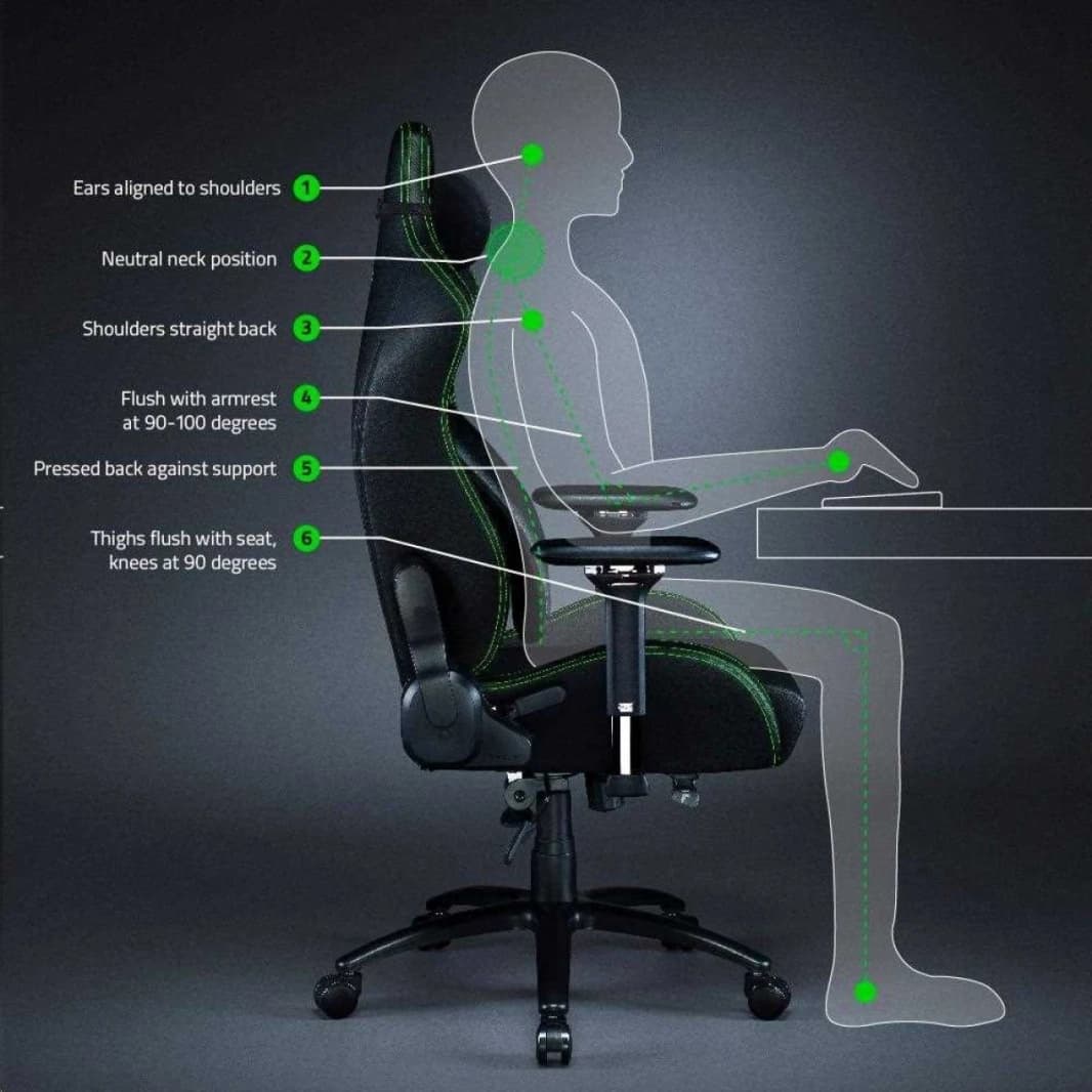 كرسي Razer Iskur Gaming Chair متعدد الطبقات الدعم القطني المدمج