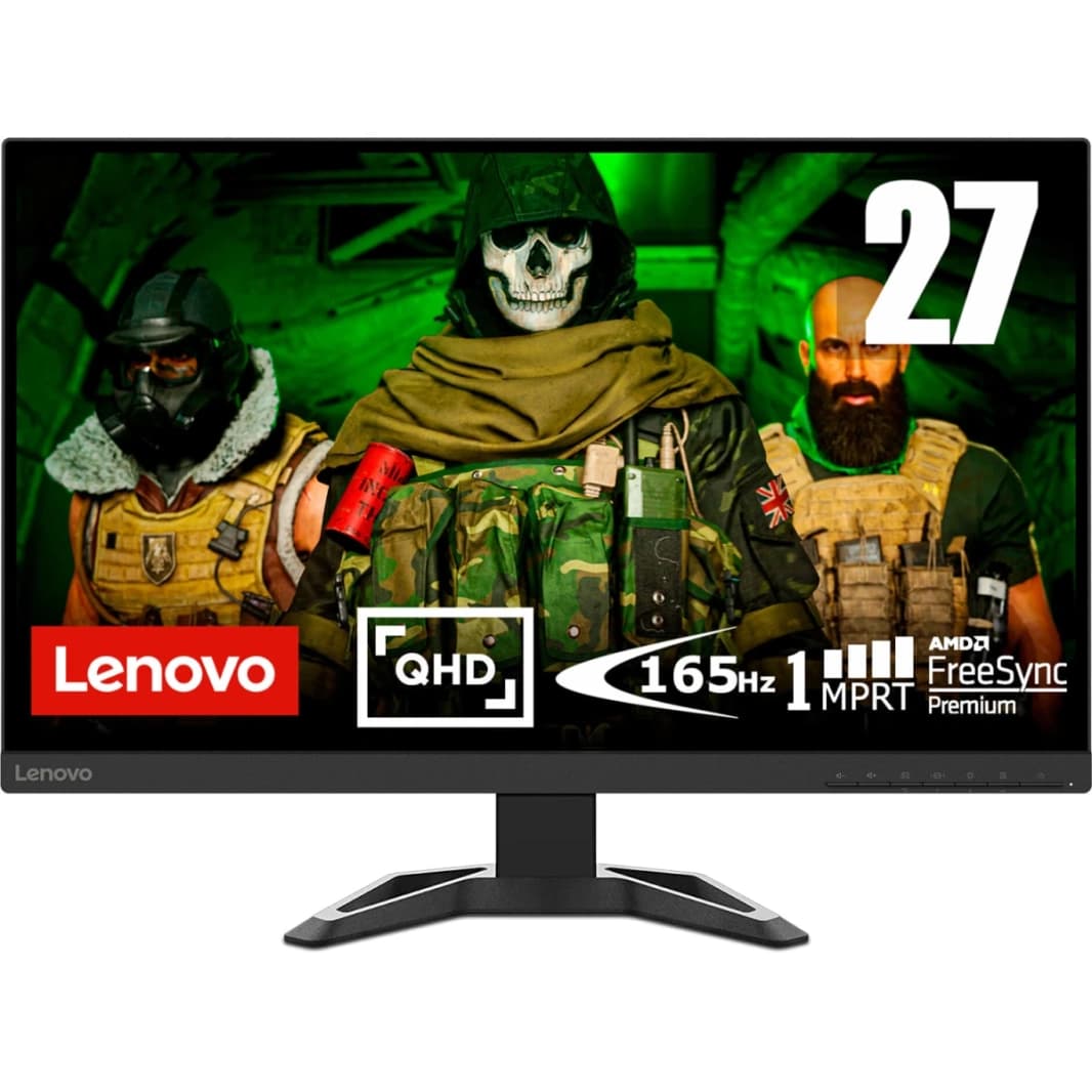 Lenovo G27Q-30 27 "MAMING MONITION 2K 1MS 165Hz 99 ٪ SRGB 90 ٪ DCI-P3 FREESYNC ™ PREMIUM W/ ALDEN