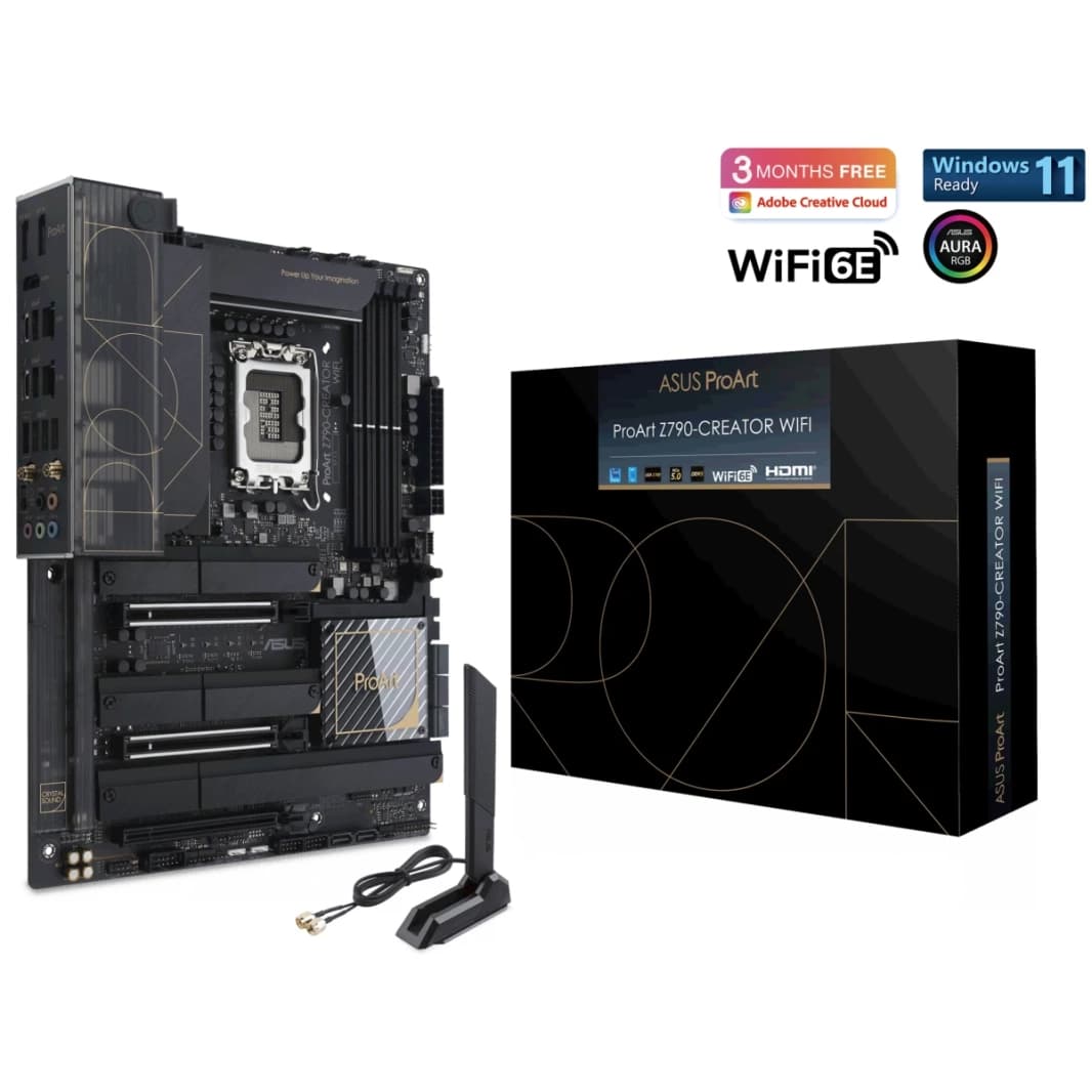 ASUS PROART Z790 Creator DDR5 WiFi 6e Intel 12th & 13th Gen PCIe 2x Thunderbolt 4 Type-C 10G LAN 4XM.2