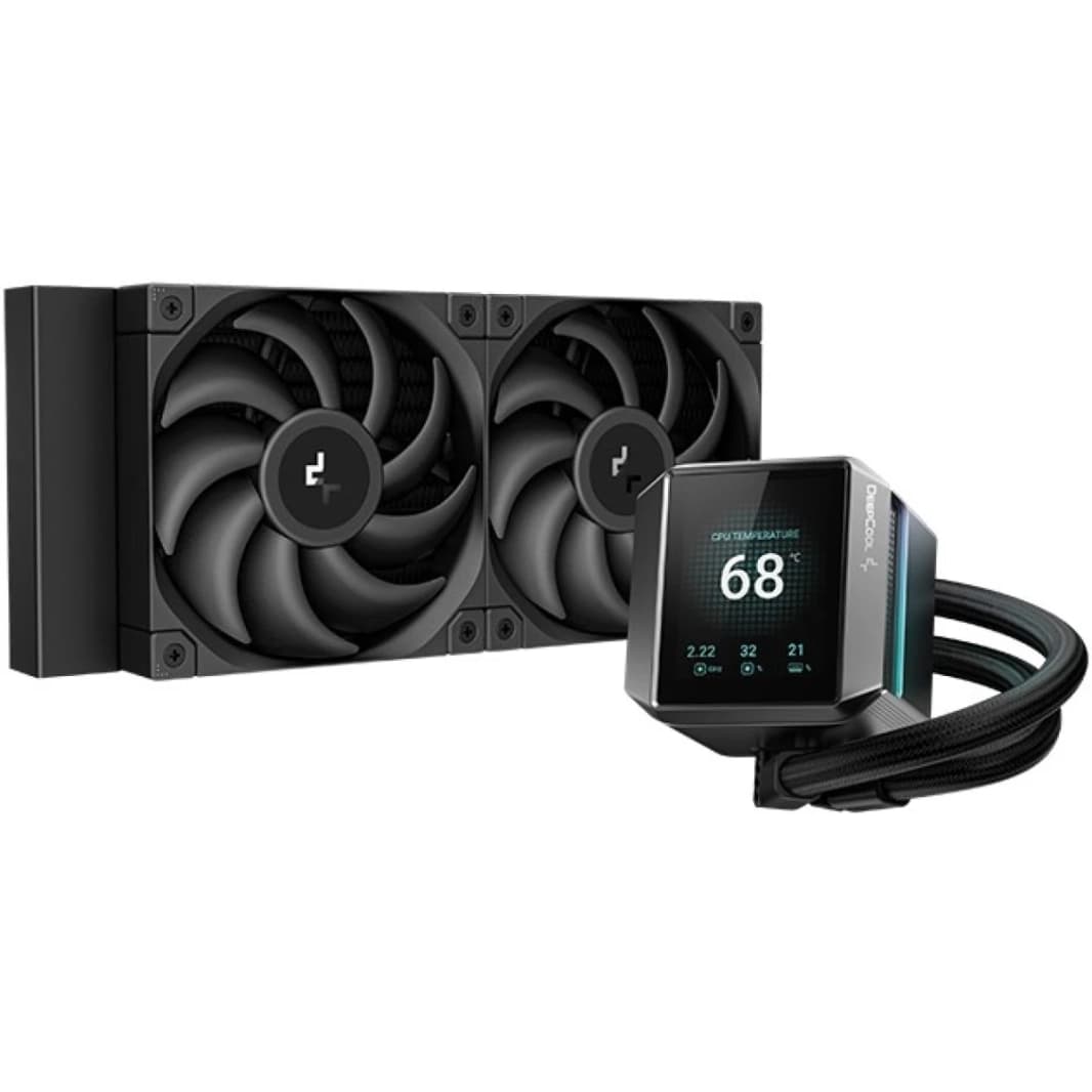 Mystique Deepcool Mystique 240 LCD Liquid Cooler 360mm 5th Gen Pump 3400RPM 2.8 "640x480 TFT LCD Screen 2150 RPM سرعة المروحة 72.45 CFM مروحة تدفق الهواء