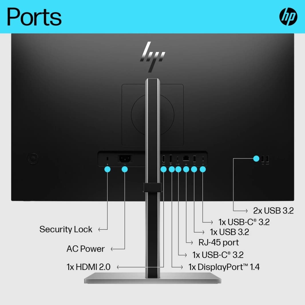 HP E27K G5 27 "IPS 4K تم إنشاؤه في محطة Dock Ambient Light Sensor HP EALE EPACT DUAL