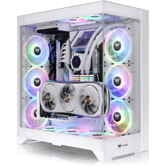 Thermaltake CTE E600 MX E -ATX CASE تصميم كفاءة حرارية مركزية 3WAY عائمة GPU قوس مع GPU مع كابل RISER - 400 مم - أبيض - أبيض