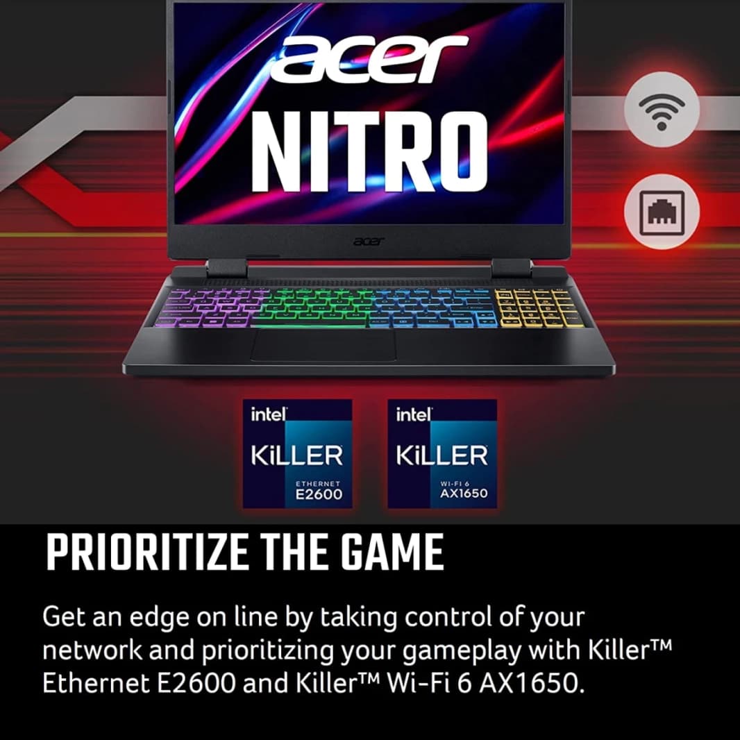 Acer Nitro 5 AN515-58-9038 (2022) 12Gen Intel Core i9 14-Cores w/ Nvidia RTX 3060 & 144Hz Display - Black