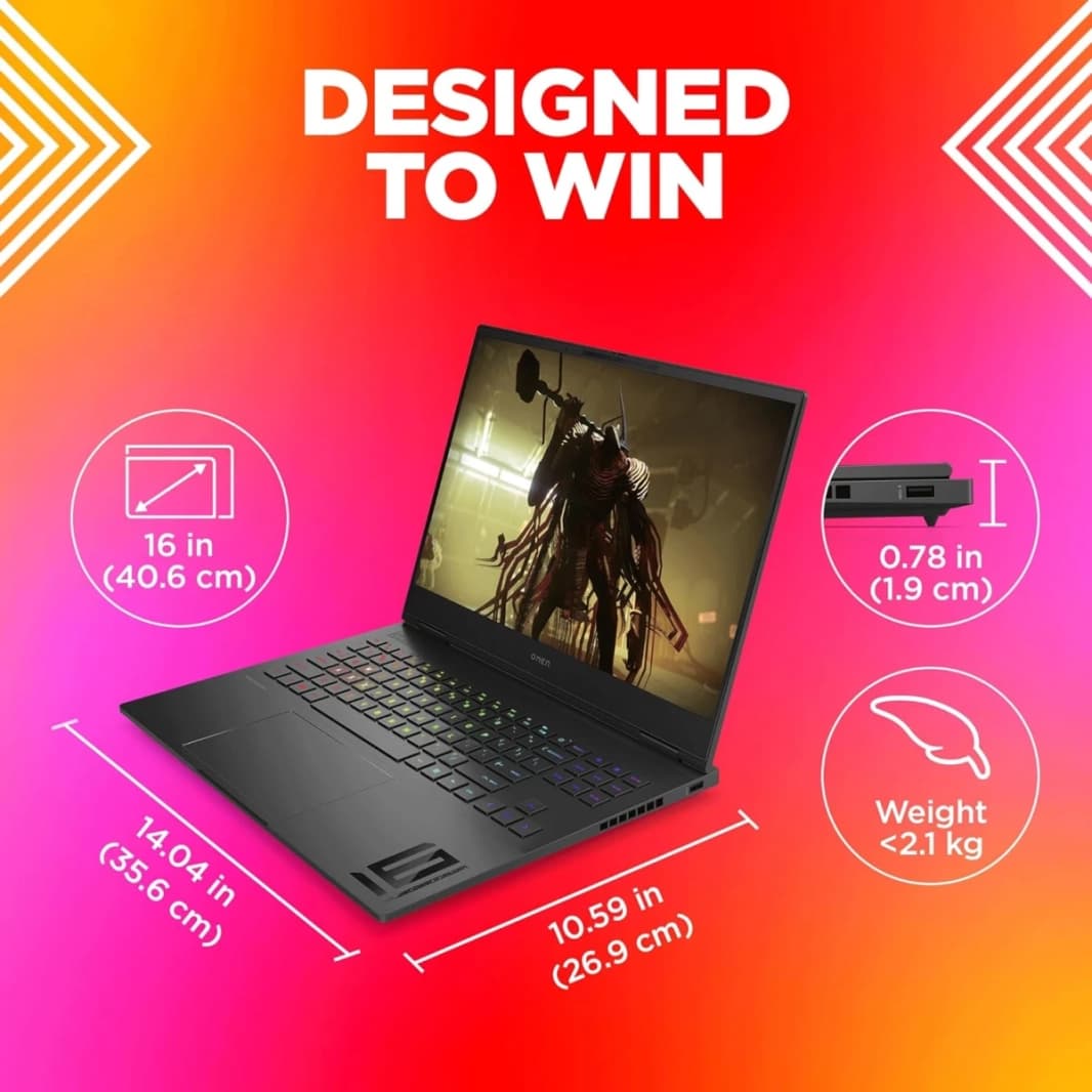 HP Omen Transcend 16 (2024) 16-U1047NR New 14Gen Intel Core I7 20-Cores W/ NVIDIA RTX 4070 8GB & IPS 2K 240Hz Display-Shadow Black