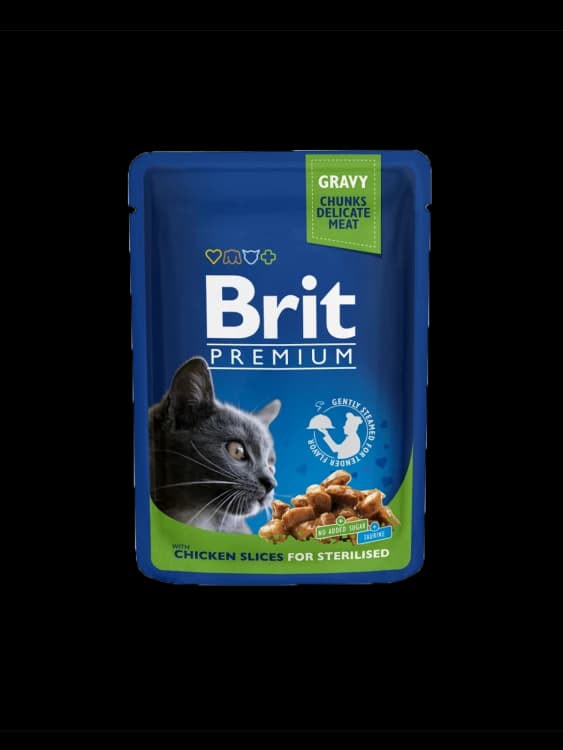 Brit Premium Cat Pouches Chicken Slices for Sterilised  - /100g