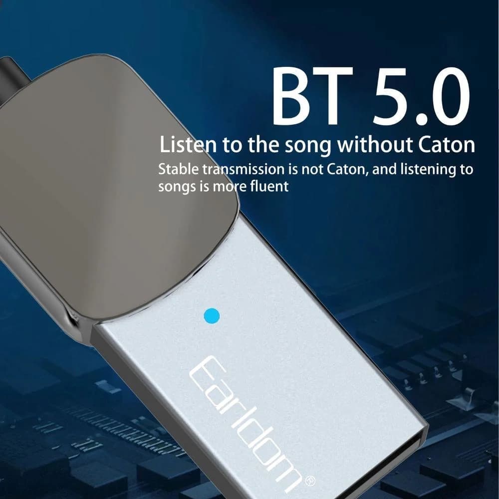 جهاز استقبال موسيقى لاسلكي USB للسيارة من EARLDOM ET-M64 بتصميم عصري من سبائك الألومنيوم مقاس 3.5 مم AUX BT5.0