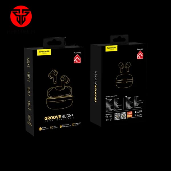 سماعات Fantech TWS اللاسلكية بتقنية البلوتوث GROOVE BUDS+ TX2 مع ميكروفون مدمج