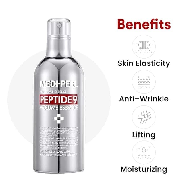 مستحضر MEDI PEEL Peptide 9 Volume All in one Essence 3.38 fl.oz. / 100ml | تركيبة الكولاجين المضادة للتجاعيد، مستحضر الفقاعات، ترطيب فوري | العناية بالبشرة الكورية