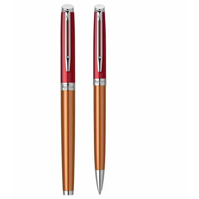 Waterman Hemisphere Vermilion Sunset Orange Rollerball & Ballpoint pen Set - French Riviera collection