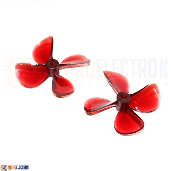 1Pair 60mm four bladed propeller transparent red paddle