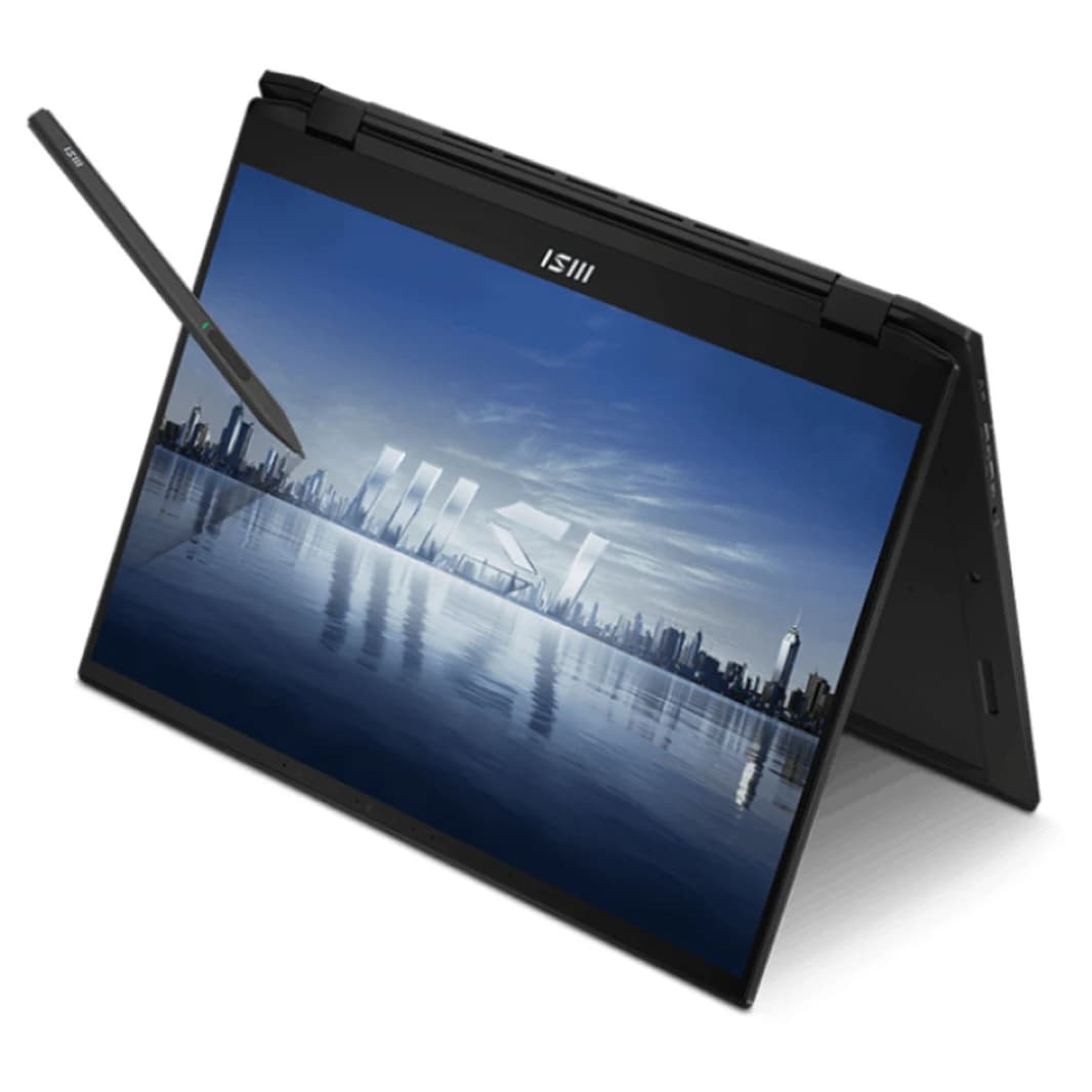 كمبيوتر محمول MSI Summit E16 Flip - معالج i7 من الجيل الثالث، وبطاقة RTX 4050، وشاشة 16 بوصة، وتردد 165 هرتز، ودقة 2K