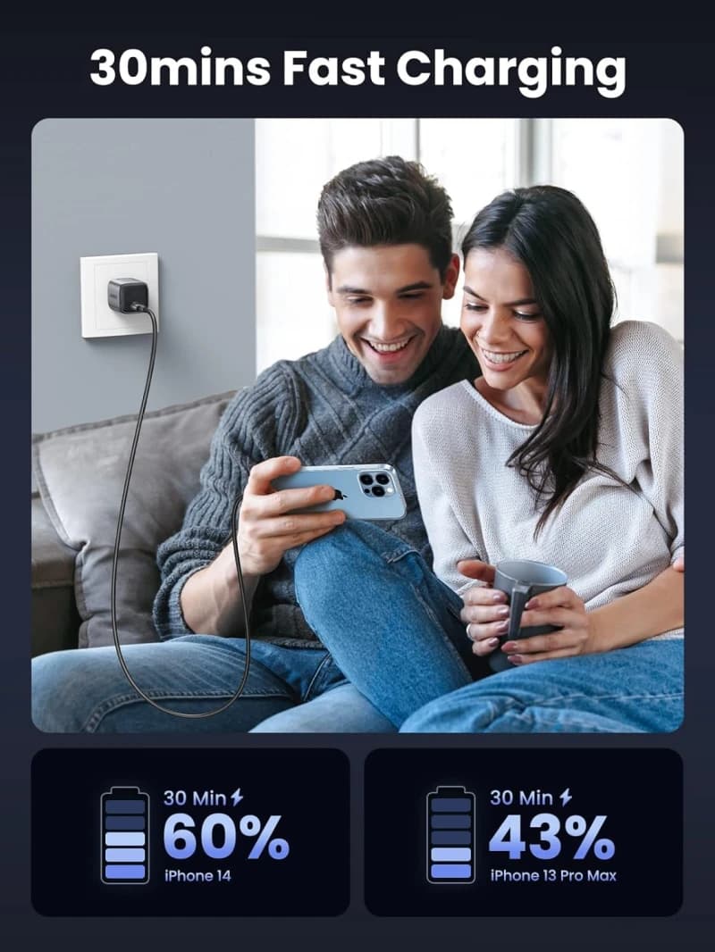 شاحن حائط UGREEN Nexode Mini 20W USB-C PD - أبيض