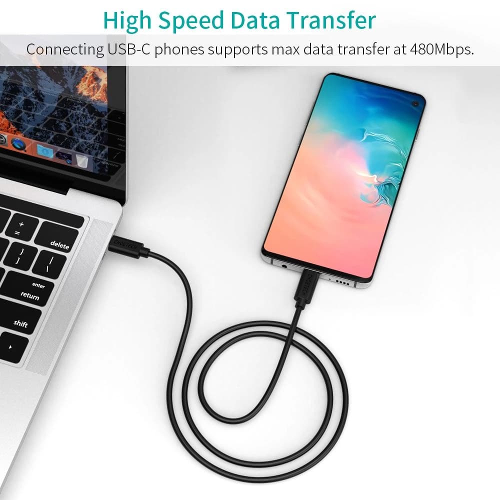 كابل Choetech cc0002 من النوع c إلى النوع c PVC بطول 1 متر