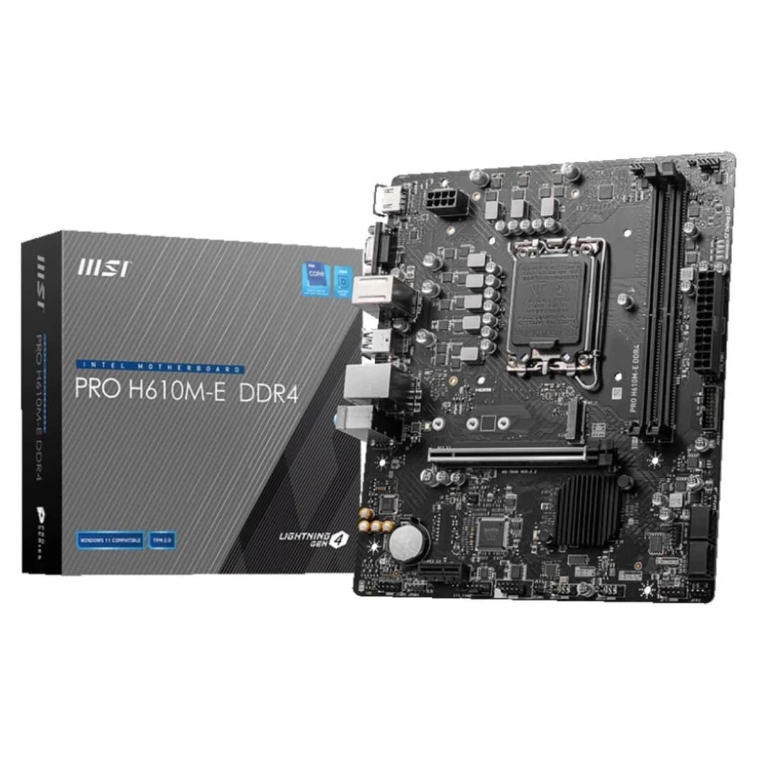 لوحة أم MSI PRO H610M-E DDR4: LGA 1700 Intel 12th PCIe 4.0 USB 3.2 Gen1 M.2 mATX
