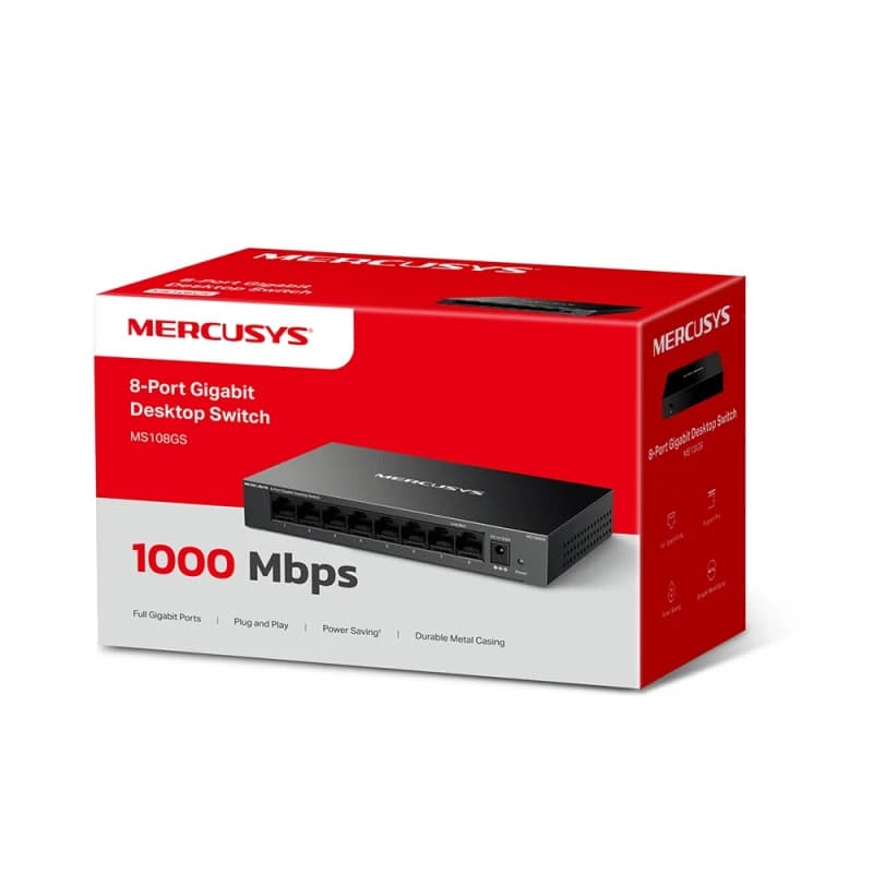 Mercusys MS108GS | مفتاح سطح مكتب Gigabit مزود بـ 8 منافذ