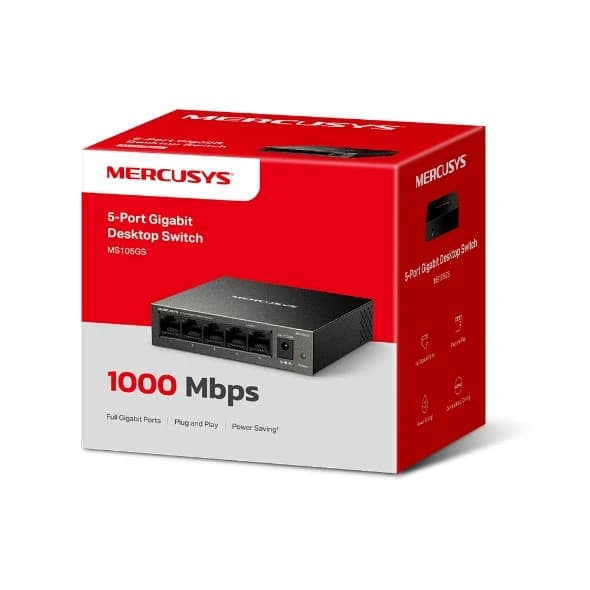 Mercusys MS105GS | مفتاح سطح مكتب Gigabit بخمسة منافذ