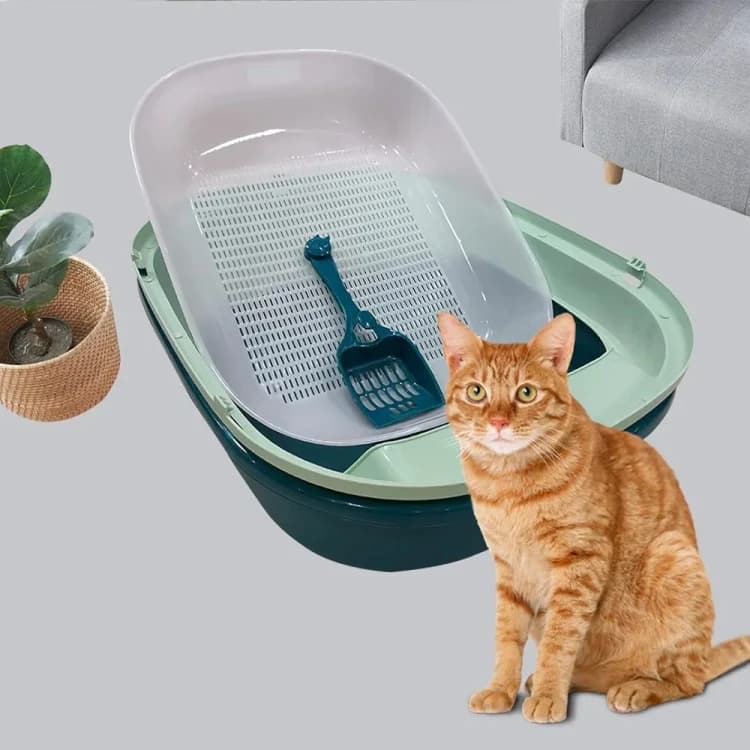 Cat Litter Box with Two Layers and Sand Filter
