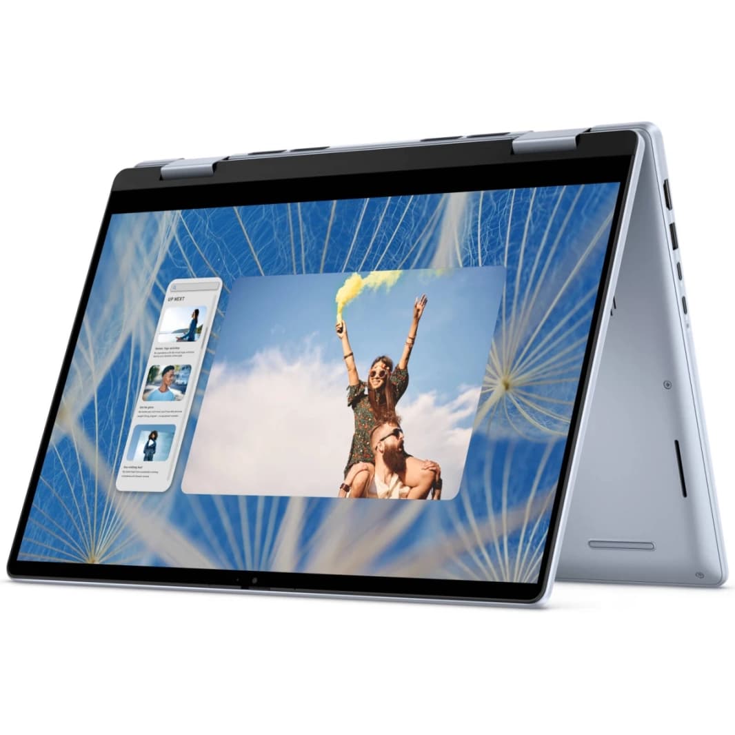DELL Inspiron 14 7440 (2024) شاشة لمس 2 في 1 جديدة بمعالج Intel Core 5 10 أنوية مع شاشة لمس 360 درجة وشحن سريع - أزرق ثلجي