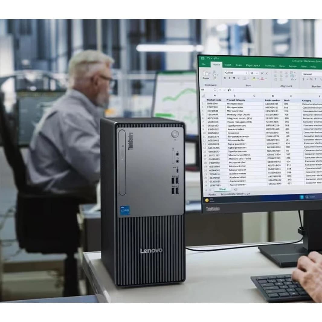 كمبيوتر مكتبي جديد من الجيل الرابع عشر ThinkCentre neo 50t معالج Intel® Core™ i5-14400 من الجيل الخامس وذاكرة وصول عشوائي DDR5 سعة 8 جيجابايت ومحرك أقراص SSD سعة 512 جيجابايت وواي فاي وبلوتوث مدمج