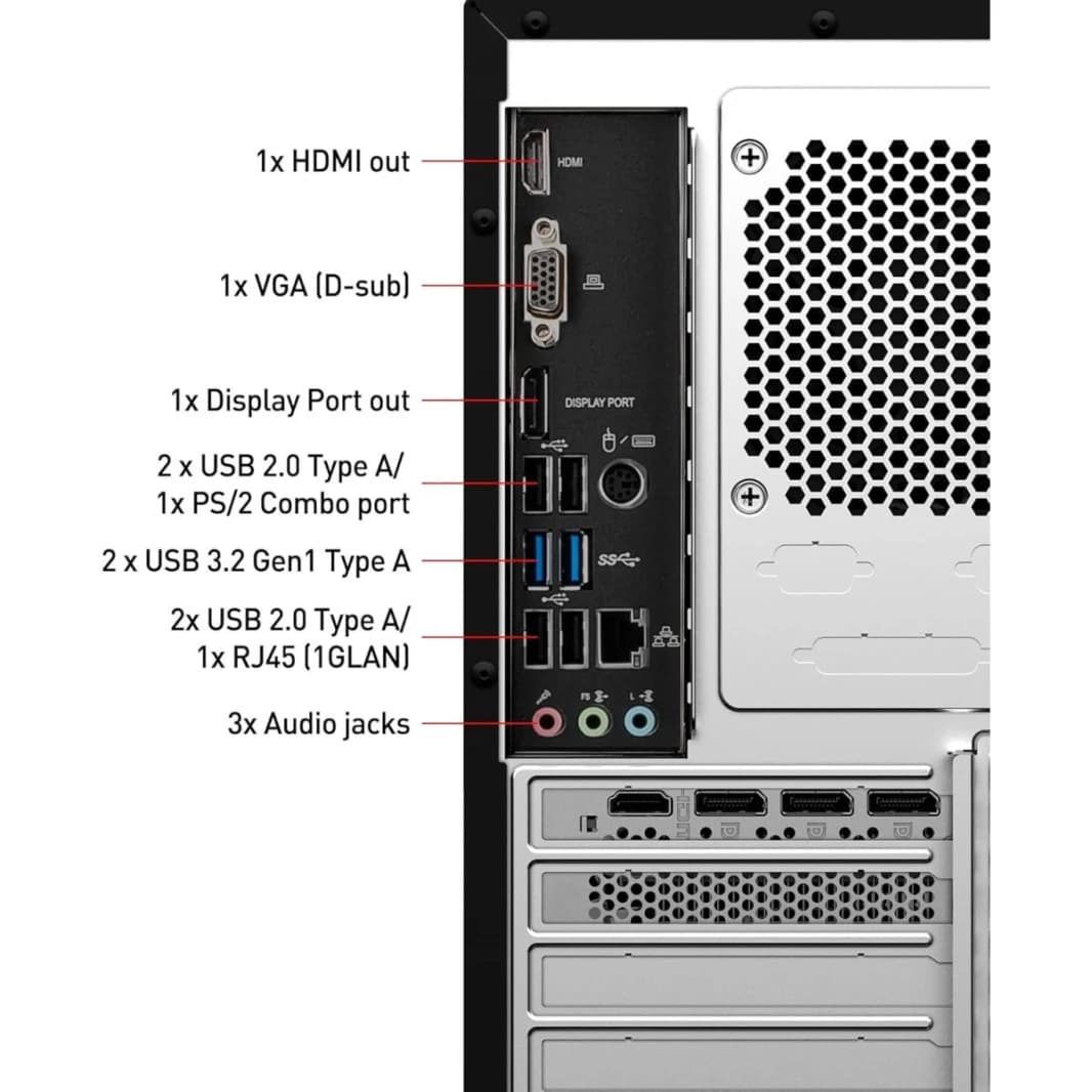 كمبيوتر سطح المكتب MSI MAG Infinite S3 للألعاب بمعالج Intel® Core™ i7-14700F بتردد يصل إلى 5.4 جيجاهرتز و20 نواة وبطاقة رسوميات Nvidia GeForce RTX™ 4060 Ti VENTUS 2X BLACK 8GB OC - ضمان لمدة عامين