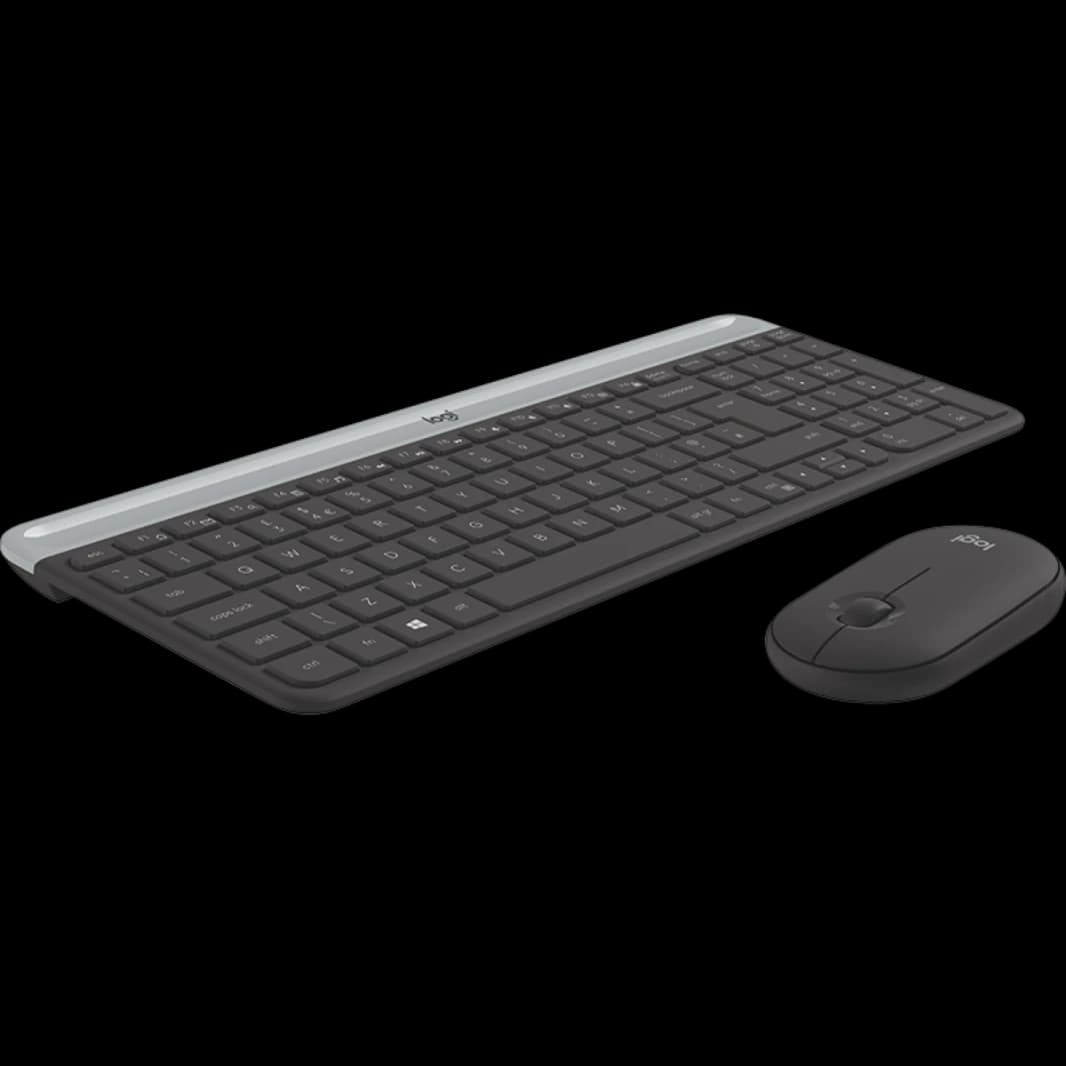 مجموعة لوحة المفاتيح والماوس اللاسلكية Logitech MK470 Slim - تصميم عصري مدمج، فائق الهدوء، USB 2.4 جيجا هرتز - جرافيت