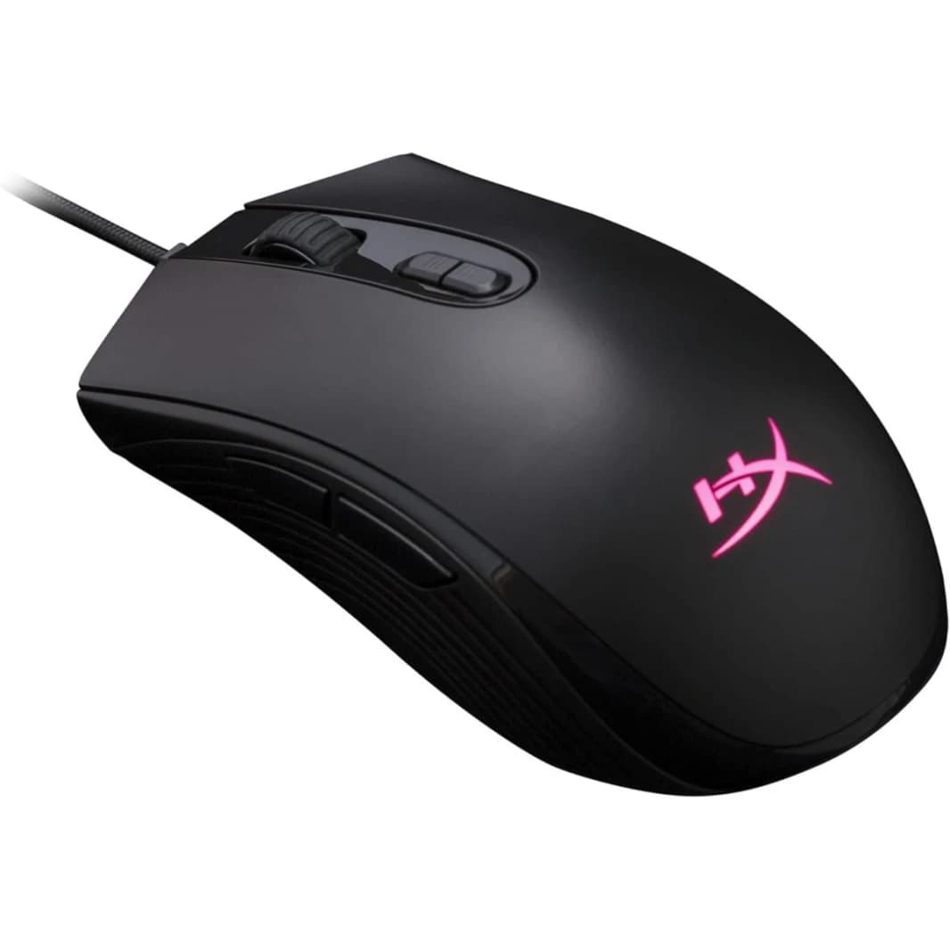 ماوس الألعاب HyperX Pulsefire Core - RGB، تأثيرات إضاءة RGB يتم التحكم فيها بواسطة البرنامج وتخصيص الماكرو، مستشعر Pixart 3327 حتى 6200 نقطة في البوصة، 7 أزرار قابلة للبرمجة، وزن الماوس 87 جرام، أسود