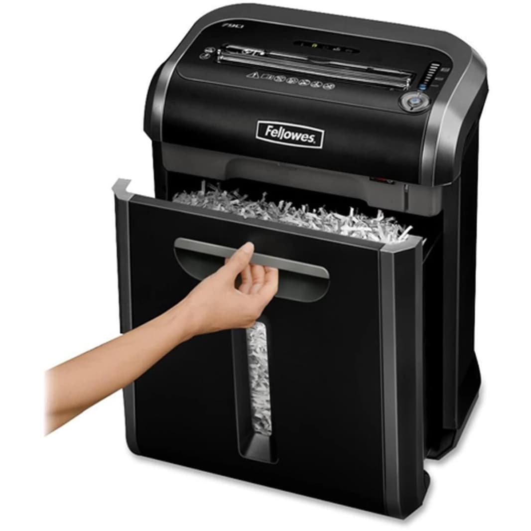 آلة تقطيع الورق Fellowes Powershred 79Ci بسعة 16 ورقة باللون الأسود/الفضي الداكن