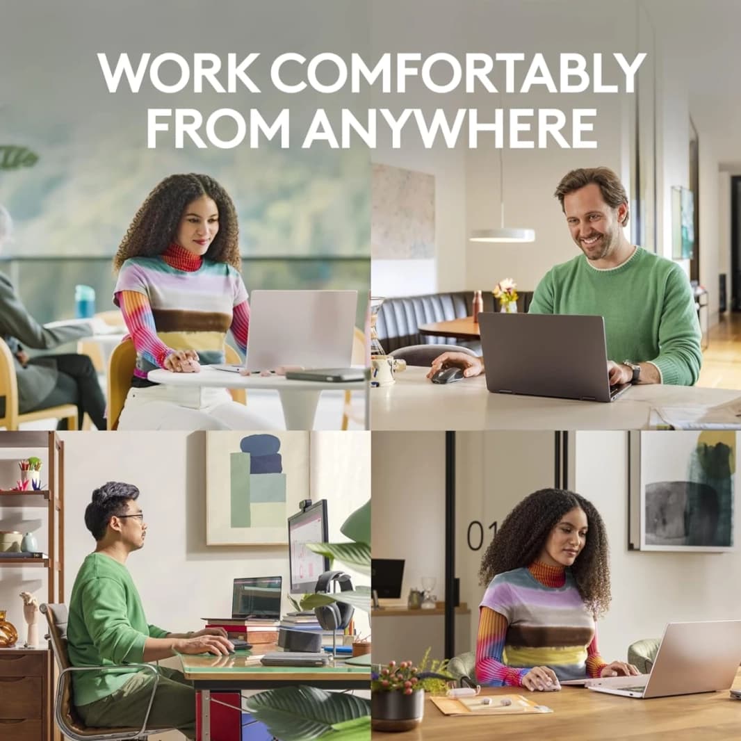 Logitech MX Anywhere 3S ماوس سريع التمرير بدقة 8K DPI وتتبع أي سطح ونقرات هادئة وأزرار قابلة للبرمجة ومنفذ USB C وبلوتوث وأجهزة الكمبيوتر التي تعمل بنظام Windows وLinux وChrome وMac - رمادي باهت