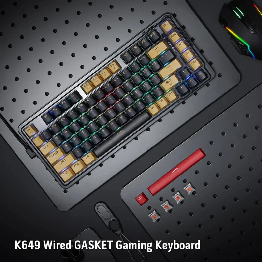 لوحة مفاتيح الألعاب الميكانيكية Redragon ELF K649 78% Wired Gasket RGB