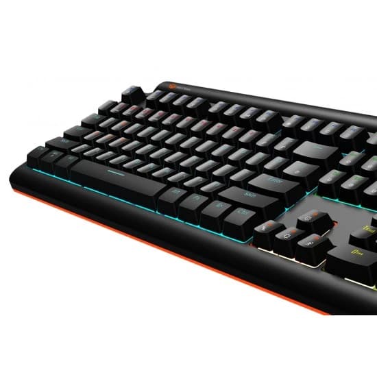 لوحة مفاتيح ميكانيكية للألعاب MEETION MK600RD بمفاتيح حمراء وإضاءة خلفية قوس قزح - سوداء