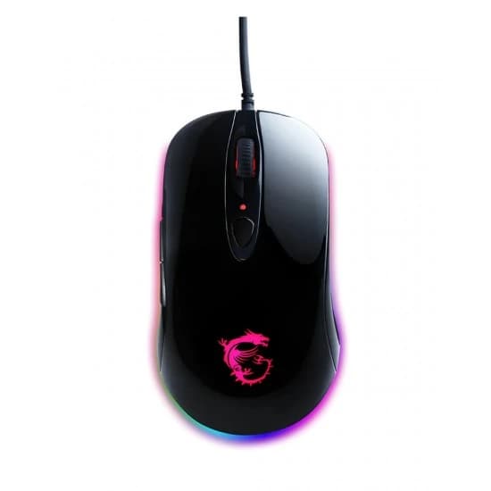ماوس الألعاب السلكي MSI INTERCEPTOR DS102 5000 نقطة في البوصة 20 مليون نقرة RGB - أسود