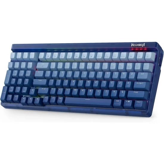لوحة مفاتيح ميكانيكية لاسلكية REDRAGON GAREN PRO K656WB قابلة للتبديل السريع مع 100 مفتاح ومفتاح أرجواني مقاوم للغبار - أبيض وأزرق