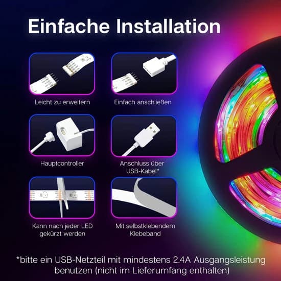 مجموعة أدوات البدء COLOLIGHT STRIP PLUS WIFI SMART 60LEDSM LIGHTS LS167S6 بطول 2 متر