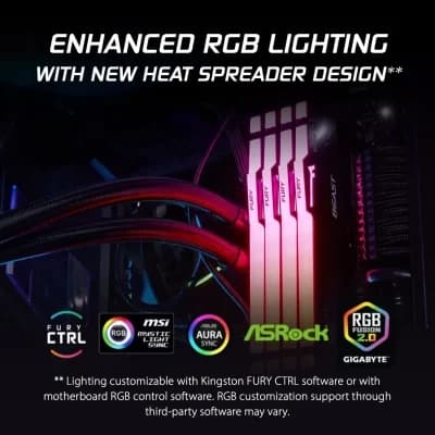ذاكرة سطح المكتب KINGSTON FURY BEAST RGB 16GB 5200MT/S DDR5 وحدة واحدة