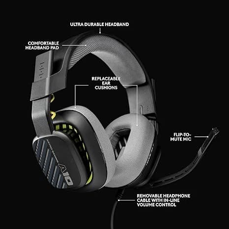 عجلة القيادة ودواسات السباق Logitech G29 Driving Force، Force Feedback، جلد طبيعي + سماعة رأس سلكية ASTRO A10 Gen 2 - لـ PS5، PS4، الكمبيوتر الشخصي، Mac - أسود