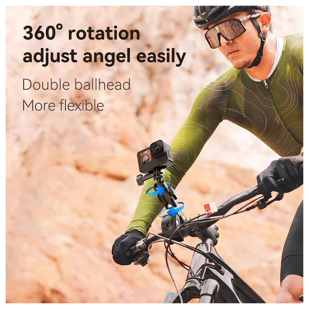 Motorcycle Handlebar Clamp Mount for GoPro/Insta360