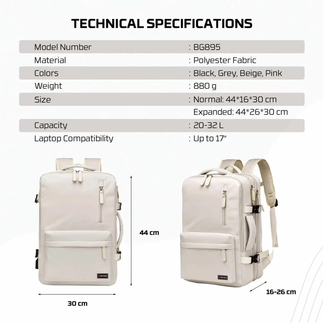 حقيبة ظهر FANTECH VOYAGER BG895 - رمادية