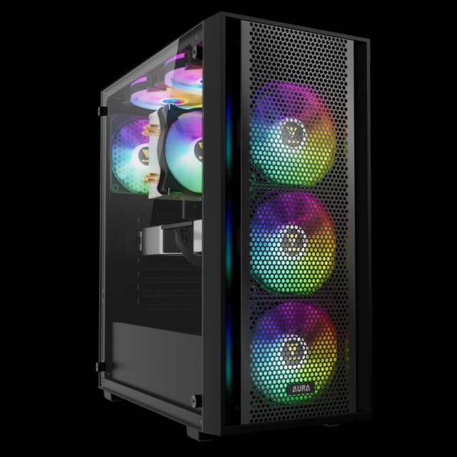 حافظة ألعاب GAMDIAS AURA GC2 ELITE ARGB MID TOWER - سوداء