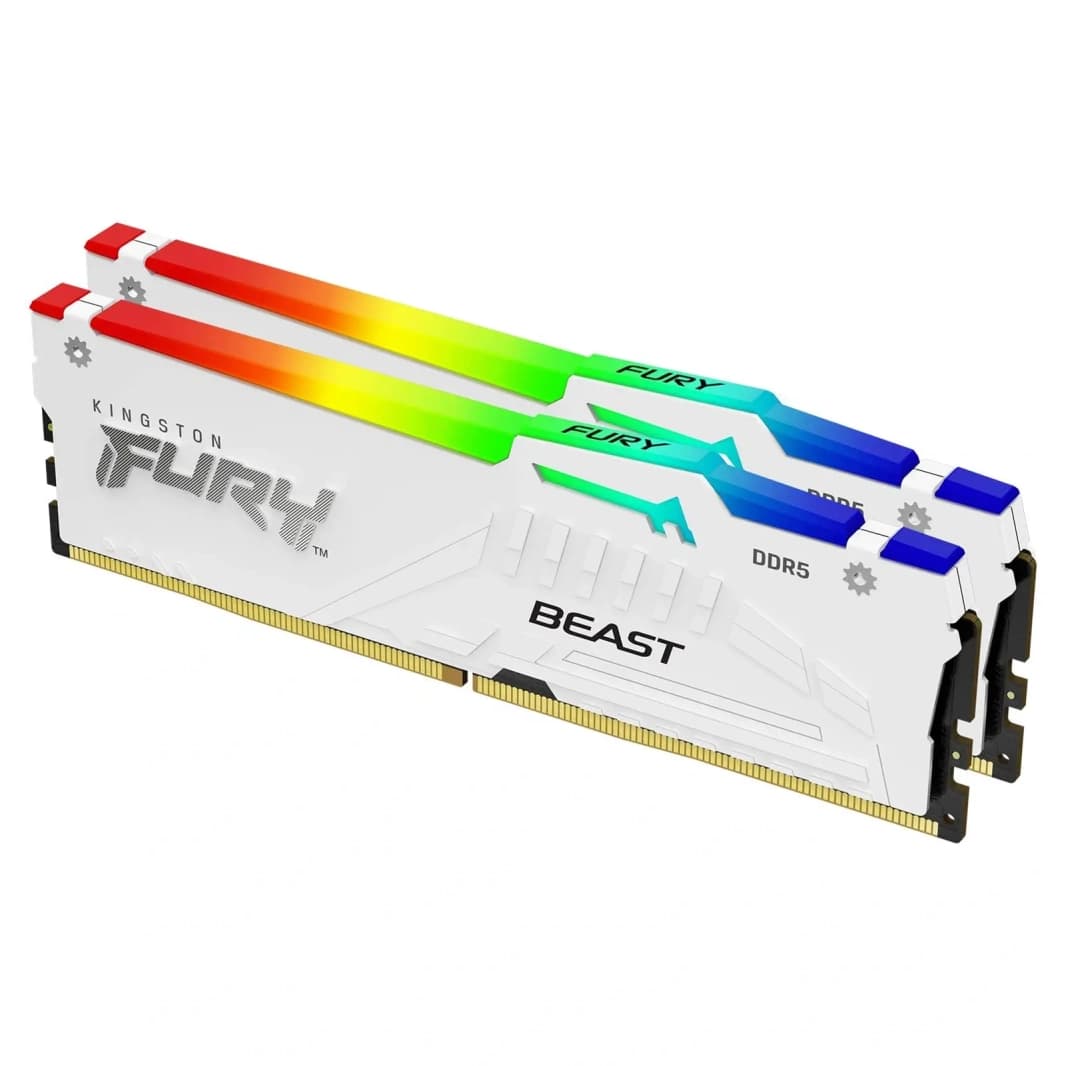 ذاكرة وصول عشوائي KINGSTON FURY BEAST سعة 32 جيجابايت (2x16 جيجابايت) بسرعة 5600 ميجاهرتز DDR5 (مجموعة من 2) - لون أبيض