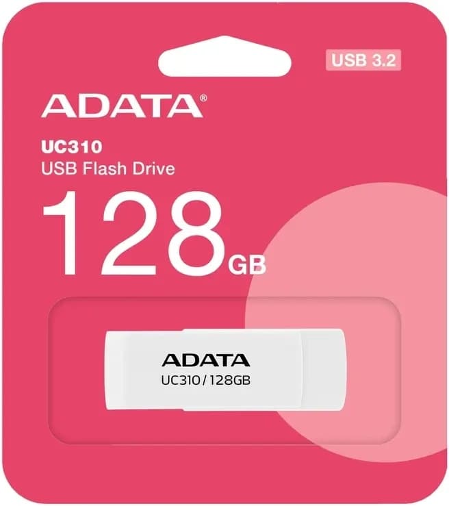 فلاشة يو اس بي ADATA UC310 سعة 128 جيجابايت - لون أبيض
