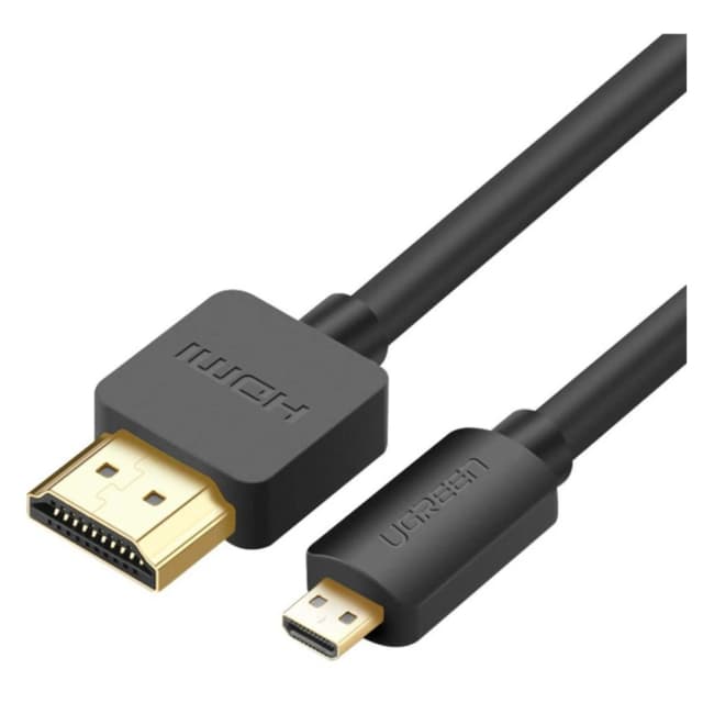 كابل Micro HDMI إلى HDMI من UGREEN 30102 - 1.5 متر - كابل Micro HDMI إلى HDMI قصير للاتصال المدمج