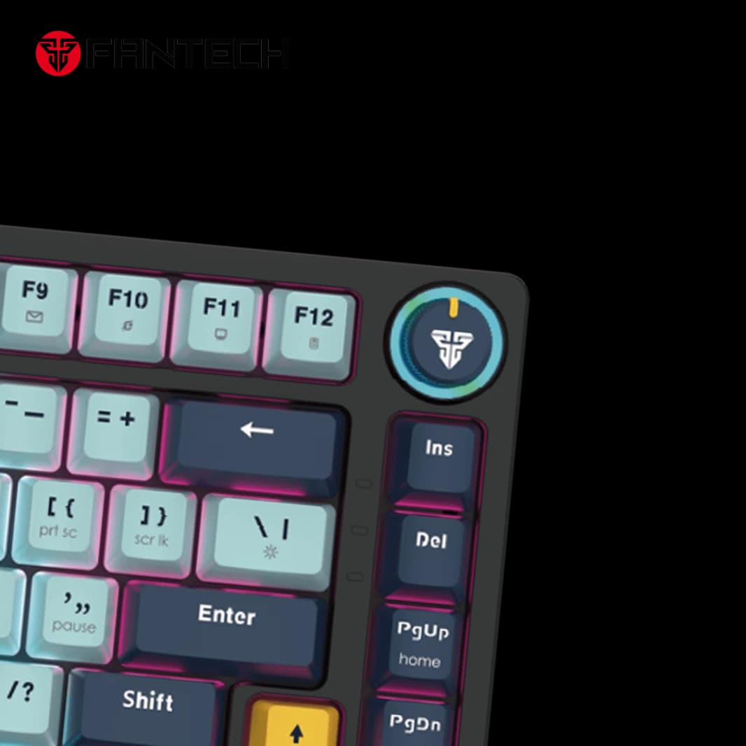 لوحة مفاتيح الألعاب الميكانيكية FANTECH ATOM81 MK875V2 – سلسلة MIZU باللون الأزرق السماوي