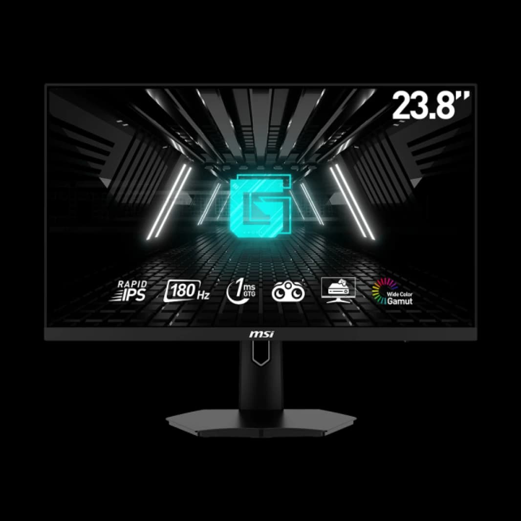 MSI Gaming Monitor G244F Flat ، 23.8 "1920 × 1080 FHD ، 180Hz ، 1MS IPS Freesync Premium ، قابل للتعديل ، سطوع 300 أسود / 3 سنوات ضمان