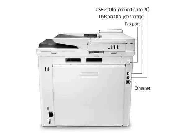 HP Color LaserJet Pro MFP479FDW All-In-One طابعة ملونة مع وحدة تغذية وثيقة تلقائية ، طباعة دوبلكس ،-Wi-Fi-White