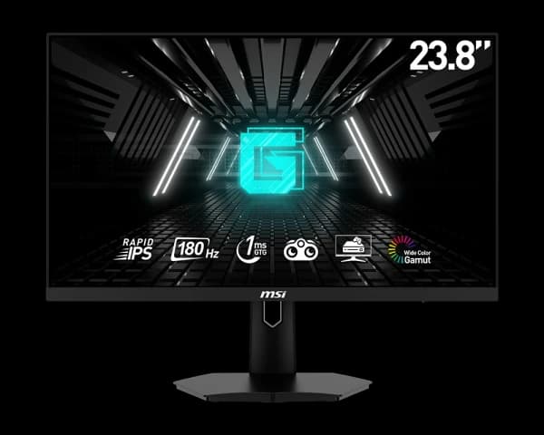 MSI Gaming Monitor G244F Flat ، 23.8 "1920 × 1080 FHD ، 180Hz ، 1MS IPS Freesync Premium ، قابل للتعديل ، سطوع 300 أسود