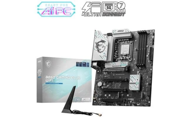 MSI B860 GAMING PLUS WIFI (Wi-Fi 7) Intel Core Ultra (Series 2), LGA 1851/DDR5/PCIe 5.0/3xM.2 - ATX Gaming MotherBoard