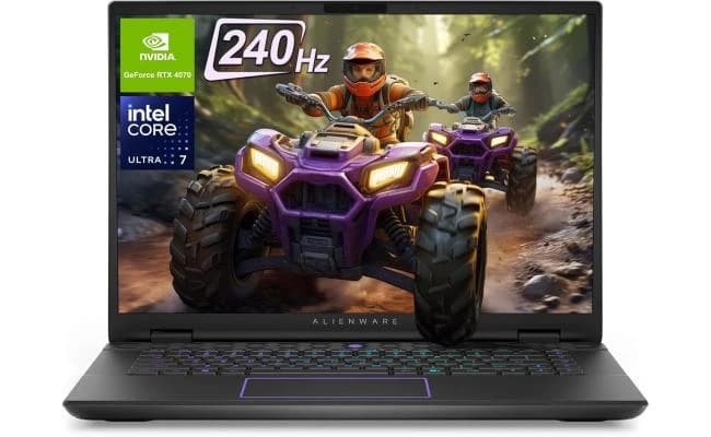 كمبيوتر محمول للألعاب Dell Alienware M16 R2 Dark Metallic Moon، شاشة 16.0 بوصة QHD+ 2.5K (2560x1600) 240 هرتز IPS، معالج Intel Core Ultra 7 155H، Nvidia RTX 4070 8GB GDDR6، ذاكرة وصول عشوائي DDR5 سعة 